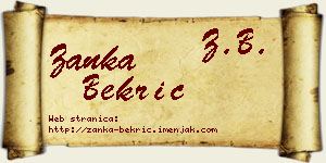 Žanka Bekrić vizit kartica